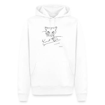 Lulu - Sweat à capuche Premium bio Homme - blanc - Devant - Nico (187cm)