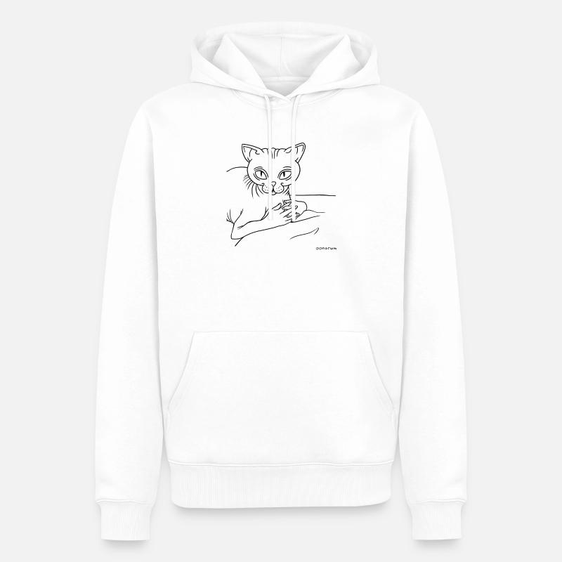 Lulu - Sweat à capuche Premium bio Homme - blanc