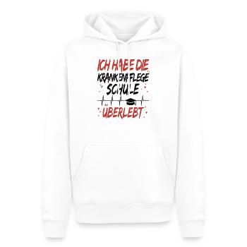 Krankenpflege Schule überlebt - Krankenpfleger - Männer Premium Bio Hoodie - Weiß - Vorne - Nico (187cm)