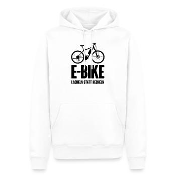 E-Bike - Lächeln statt hecheln - Männer Premium Bio Hoodie - Weiß - Vorne - Nico (187cm)