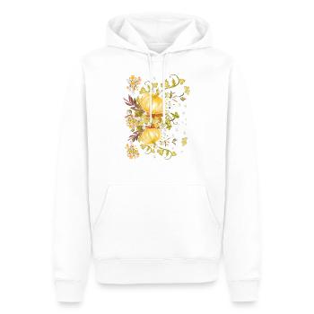 Citrouilles - automne - Sweat à capuche Premium bio Homme - blanc - Devant - Nico (187cm)
