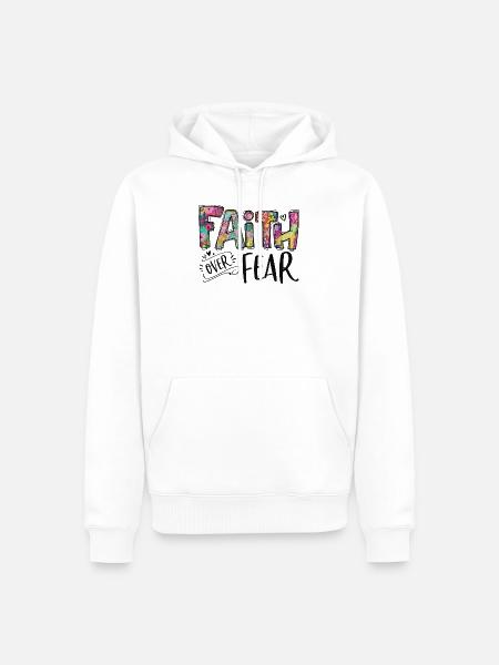 Glaube über Angst - Männer Premium Bio Hoodie - Weiß