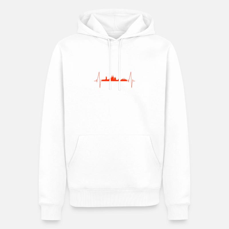 Battements de cœur de Cologne - Sweat à capuche Premium bio Homme - blanc