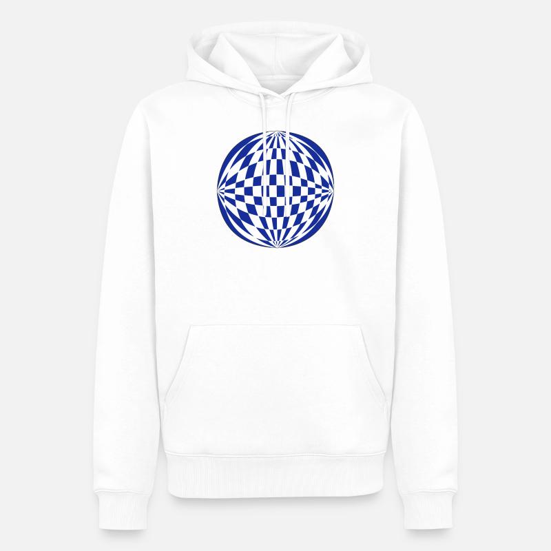 Sphère 3D - Sweat à capuche Premium bio Homme - blanc
