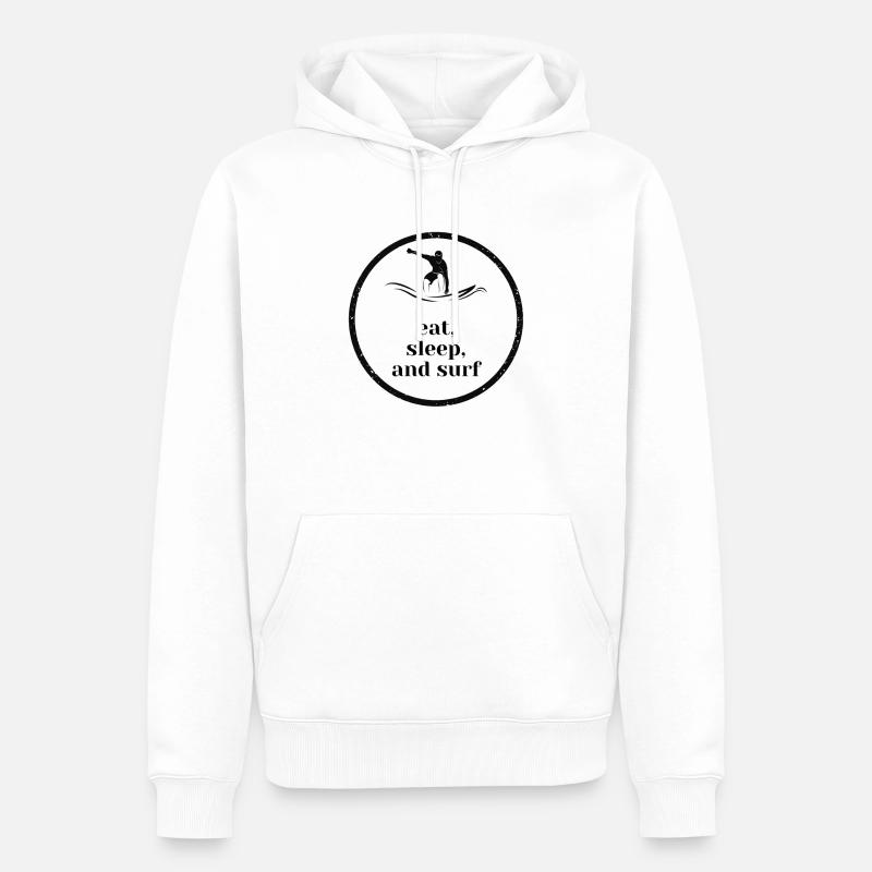 Eat - sleep - surf - Sweat à capuche Premium bio Homme - blanc