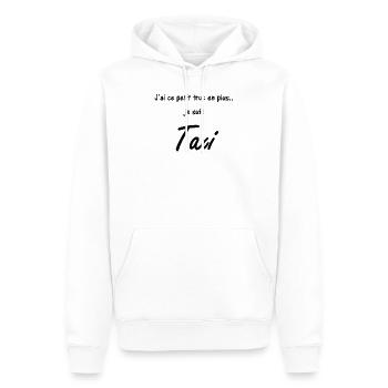 T-shirt Taxi - Sweat à capuche Premium bio Homme - blanc - Devant - Nico (187cm)