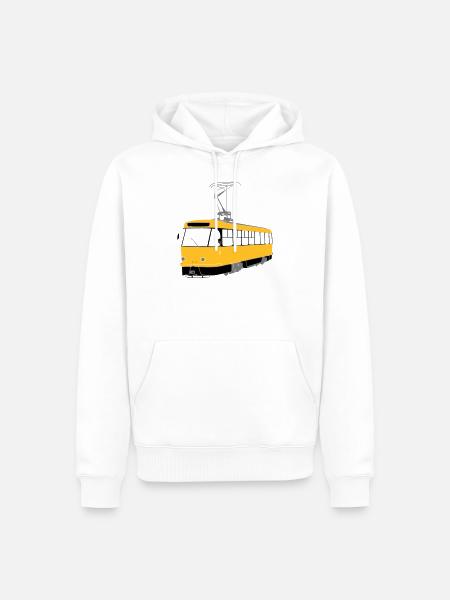 Dresden Tram - Men’s Premium Organic Hoodie - white