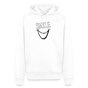 Sourire - Sweat à capuche Premium bio Homme - blanc - Devant - Nico (187cm)