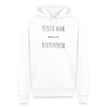 Tueur psychopathe - Sweat à capuche Premium bio Homme - blanc - Devant - Nico (187cm)