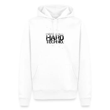 Des temps difficiles, une techno dure - Sweat à capuche Premium bio Homme - blanc - Devant - Nico (187cm)