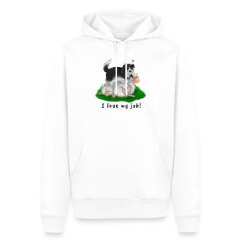 border collie - Sweat à capuche Premium bio Homme - blanc - Devant - Nico (187cm)
