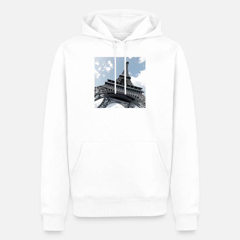 Der Eiffelturm in Paris - Männer Premium Bio Hoodie - Weiß