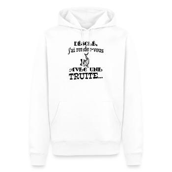truite - Sweat à capuche Premium bio Homme - blanc - Devant - Nico (187cm)