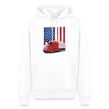 Vintage amerikanische Flagge LKW - Männer Premium Bio Hoodie - Weiß - Vorne - Nico (187cm)