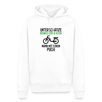Puch Maxi Opa Papa Geschenk lustiger DDR Spruch - Männer Premium Bio Hoodie - Weiß - Vorne - Nico (187cm)