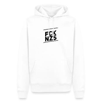FCK NZS - Men’s Premium Organic Hoodie - white - Front - Nico (187cm)