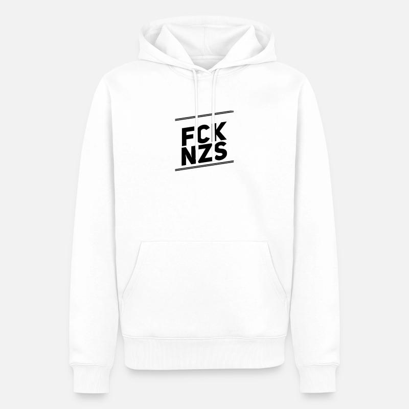 FCK NZS - Männer Premium Bio Hoodie - Weiß
