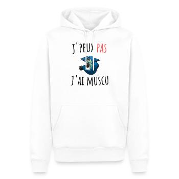 j'peux pas j'ai musculation cadeau anniversaire - Sweat à capuche Premium bio Homme - blanc - Devant - Nico (187cm)