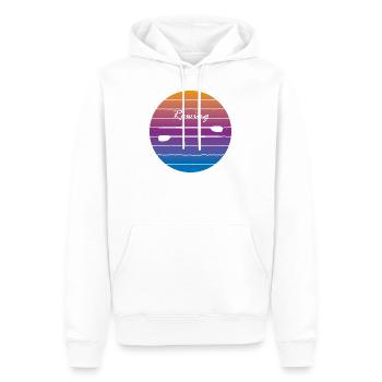 Rowing into the sunset - Sweat à capuche Premium bio Homme - blanc - Devant - Nico (187cm)