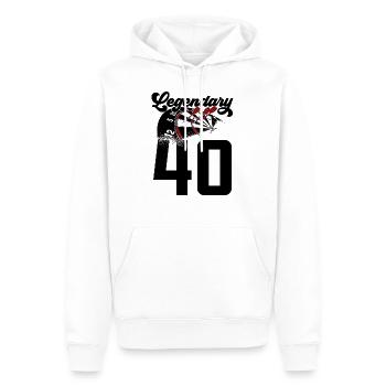 LEGENDARY 40 ANS DART LÉGENDE 1981 - Sweat à capuche Premium bio Homme - blanc - Devant - Nico (187cm)