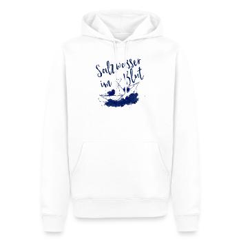 Salzwasser im Blut_ - Männer Premium Bio Hoodie - Weiß - Vorne - Nico (187cm)