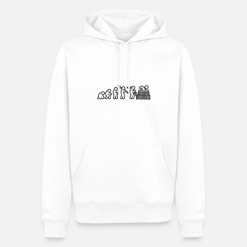 Evolution Natation Blanc Grunge - Sweat à capuche Premium bio Homme - blanc