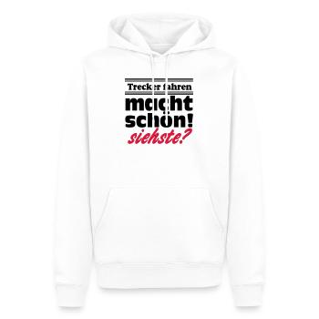 Traktor , Trecker , Trecker fahren (25) - Männer Premium Bio Hoodie - Weiß - Vorne - Nico (187cm)