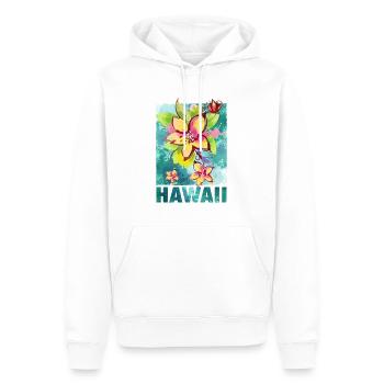 Hawaii Flower Orchid Aloha - Men’s Premium Organic Hoodie - white - Front - Nico (187cm)