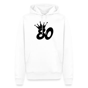 80 / geburtstag / Sport / birthday / achtzig - Männer Premium Bio Hoodie - Weiß - Vorne - Nico (187cm)