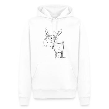 Lustiger Elch - Elche - Hirsch - Reh - Geschenk - Männer Premium Bio Hoodie - Weiß - Vorne - Nico (187cm)