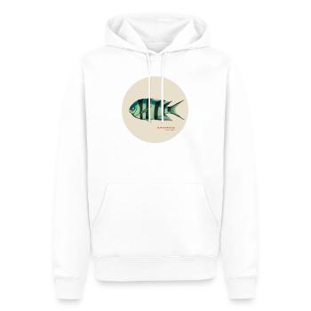 Lootsman grüner Fisch Vintage Zeichnung für Seeliebhaber - Männer Premium Bio Hoodie - Weiß - Vorne - Nico (187cm)