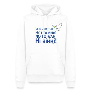 NEIN ZUM KRIEG! (BLAU) - Männer Premium Bio Hoodie - Weiß - Vorne - Nico (187cm)