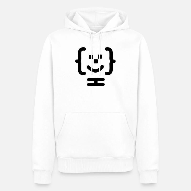 Logo du code du programmeur principal - Sweat à capuche Premium bio Homme - blanc