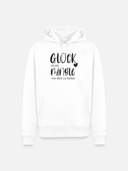 Mingle Single Freundschaft Plus Date Geschenk - Männer Premium Bio Hoodie - Weiß