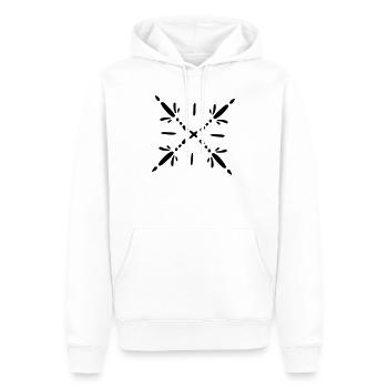 Mandala flocon de neige - Sweat à capuche Premium bio Homme - blanc - Devant - Nico (187cm)