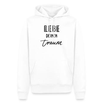 Lebe deinen Traum - Männer Premium Bio Hoodie - Weiß - Vorne - Nico (187cm)