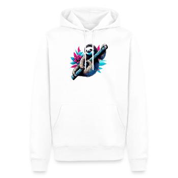 Paresse - Sweat à capuche Premium bio Homme - blanc - Devant - Nico (187cm)