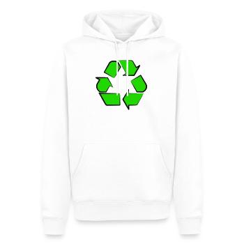 Icône du recyclage néon - Sweat à capuche Premium bio Homme - blanc - Devant - Nico (187cm)