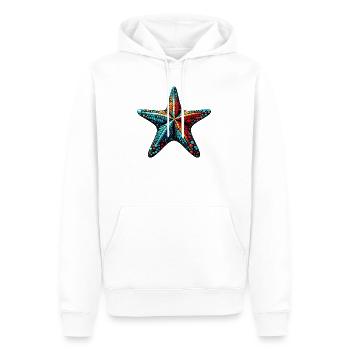Étoile de mer - Sweat à capuche Premium bio Homme - blanc - Devant - Nico (187cm)
