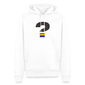 Pride-Fragezeichen-Grafik - Männer Premium Bio Hoodie - Weiß - Vorne - Nico (187cm)