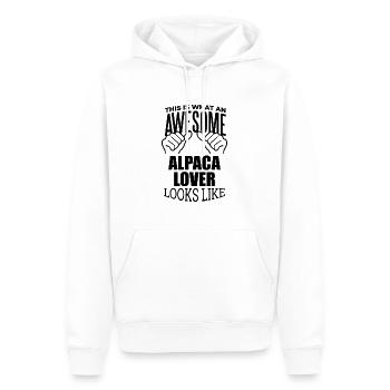 Alpaga Alpaga Alpaga - Sweat à capuche Premium bio Homme - blanc - Devant - Nico (187cm)