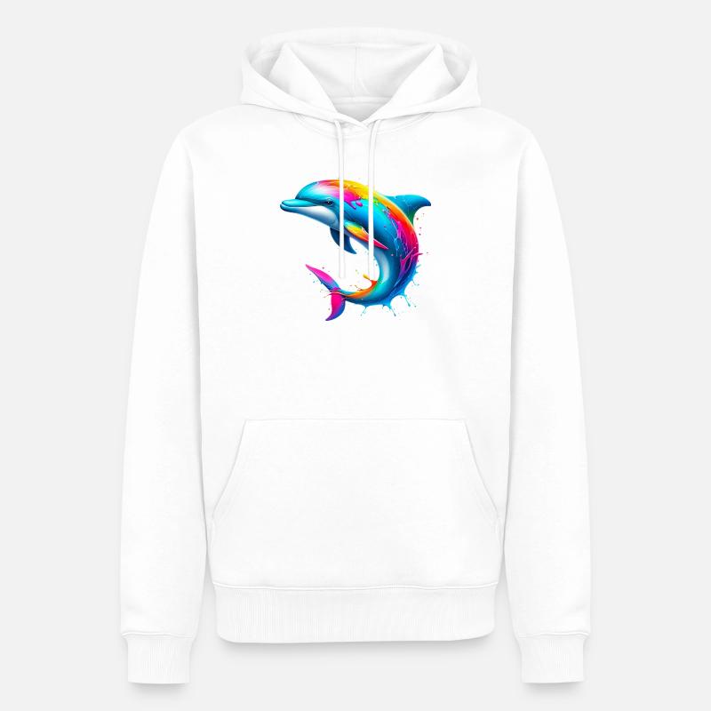 Dauphin - Sweat à capuche Premium bio Homme - blanc