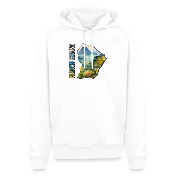 Carte à l’aquarelle Guyane française - Sweat à capuche Premium bio Homme - blanc - Devant - Nico (187cm)