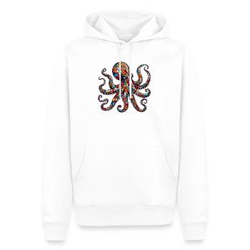 Pieuvre - Sweat à capuche Premium bio Homme - blanc - Devant - Nico (187cm)