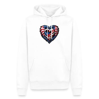 Das Herz - Männer Premium Bio Hoodie - Weiß - Vorne - Nico (187cm)