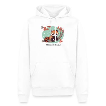 Relax and Unwind – Red Panda - Men’s Premium Organic Hoodie - white - Front - Nico (187cm)