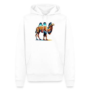 Chameau - Sweat à capuche Premium bio Homme - blanc - Devant - Nico (187cm)