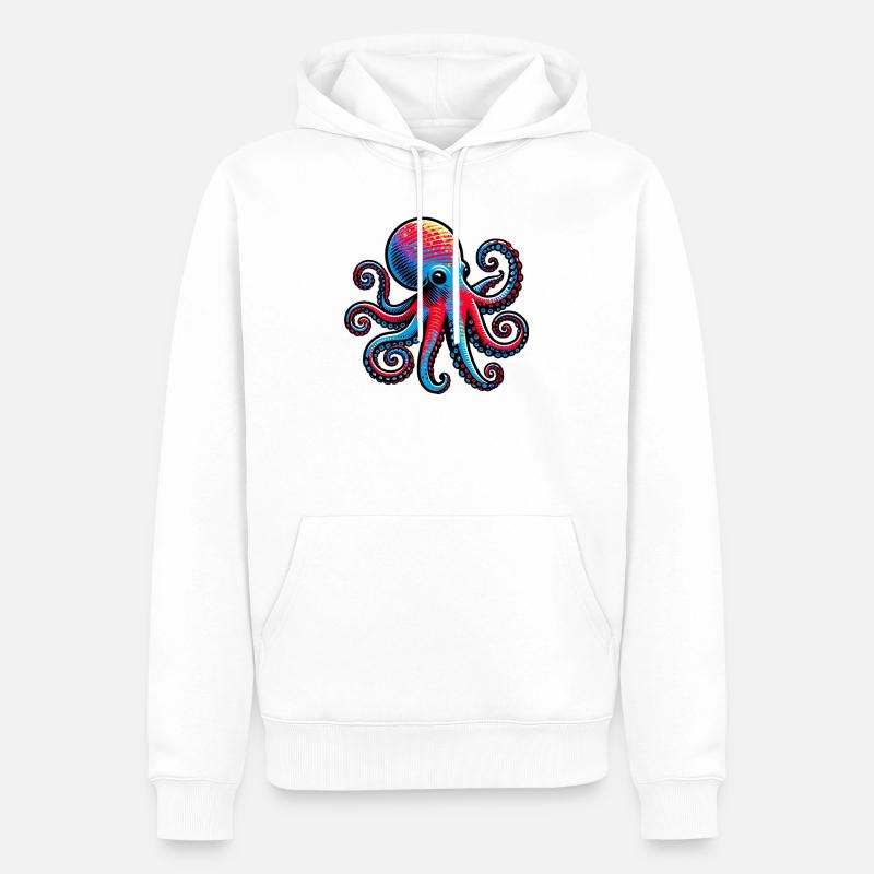 Pieuvre - Sweat à capuche Premium bio Homme - blanc