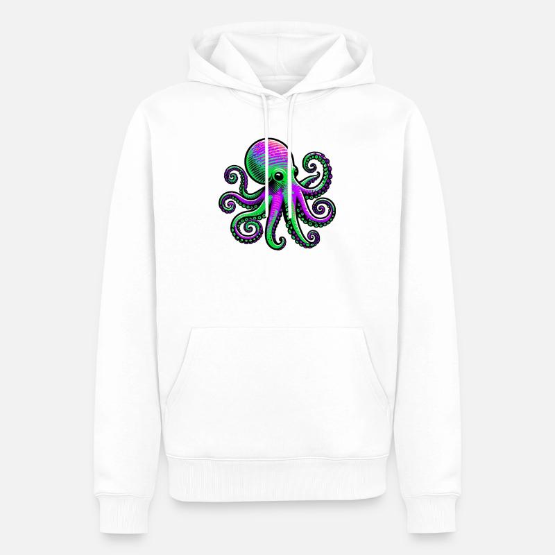 Pieuvre - Sweat à capuche Premium bio Homme - blanc