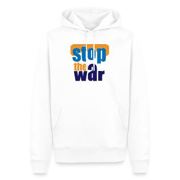Stoppt die Kriege - Männer Premium Bio Hoodie - Weiß - Vorne - Nico (187cm)
